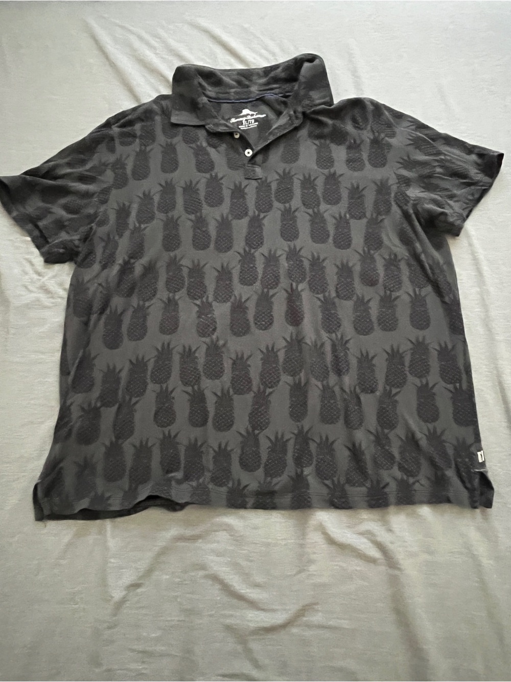 Tommy Bahama Black Pineapple Jacquard Polo Shirt